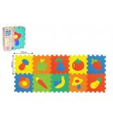 Pěnové puzzle Ovoce Zelenina 30x30cm asst 2 druhy 10ks v sáčku