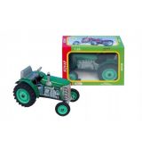 Traktor Zetor zelený na klíček kov 14cm 1:25 v krabičce Kovap