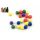 Kuličky cvrnkací nerozbitné barevné 20ks 1,5 cm 3 barvy látkového pytlíčku