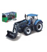 Traktor Bburago s nakladače Fendt 1050 Vario/New Holland kov/plast 16cm 2 druhy v krabičce 21x11x8cm