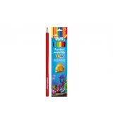 Pastelky barevné dřevo Ocean World trojhranné 6 ks v krabičce 4,5x20x1cm 24ks v krabici