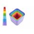 Kubus pyramida skládačka plast hranatá barevná 7ks v sáčku 12m+