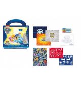 Kreativní kniha se šablonami Tlapková patrola/Paw Patrol + 3ks propisek 23x26cm