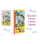 Veselý Mobil Telefon plast česky mluvící 7,5x15cm na baterie se zvukem na kartě