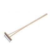 Hrábě modré s násadou s 6 kolíky dřevo/plast 90cm nářadí
