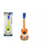 Ukulele/kytara plast 40cm s trsátkem Zvířátka a jejich kapela 2 barvy na kartě