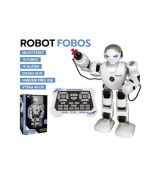 Robot RC FOBOS plast interaktivní chodící 40cm česky mluvící na baterie s USB v krabici 31x45x13cm