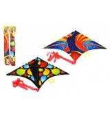 Létající drak plast 61x114cm barevný 2 druhy v sáčku 10x60cm
