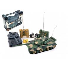 Tank RC 2ks 33cm+dobíjecí pack tanková bitva se zvukem se světlem v krabici 42x32x14cm