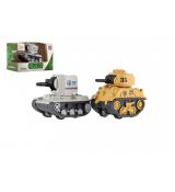 Tank plast 7cm na zpětné natažení 2 barvy v krabičce 11x7x6,5cm
