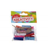 Kolíčky barevné 3,5 cm, 15ks + provázek